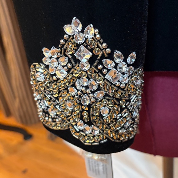 Alex Evenings Black Velvet Jacket with Embellished Sleeves - Picture 5 of 14